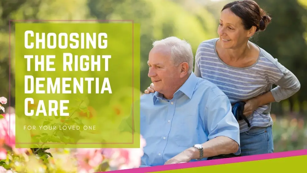 header banner titled “Choosing the Right Dementia Care for Your Loved One” for care dementia concept
